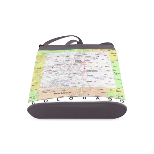 Colorado Cities And State Map Crossbody Bags (Model 1613)