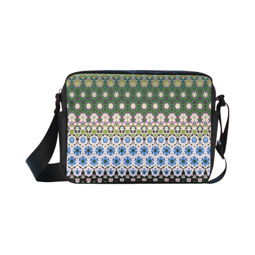 Abstract Ethnic Floral Stripe Pattern Countrystyle Classic Cross-body Nylon Bags (Model 1632)