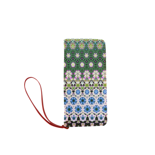 Abstract Ethnic Floral Stripe Pattern Countrystyle Women's Clutch Wallet (Model 1637)
