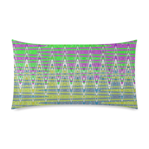 Colorful Waves Rectangle Pillow Case 20"x36"(Twin Sides)