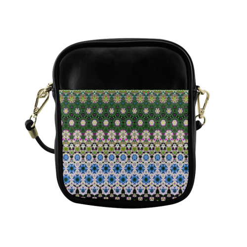 Abstract Ethnic Floral Stripe Pattern Countrystyle Sling Bag (Model 1627)