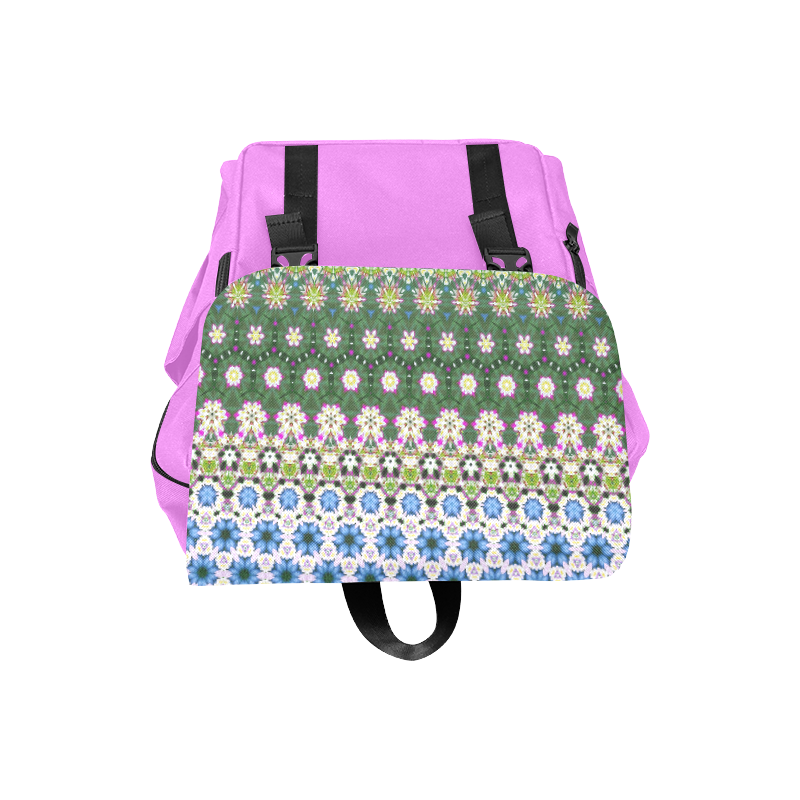 Abstract Ethnic Floral Stripe Pattern Countrystyle Casual Shoulders Backpack (Model 1623)