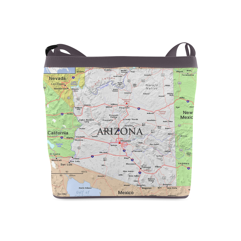 Arizona State Modern Map Crossbody Bags (Model 1613)
