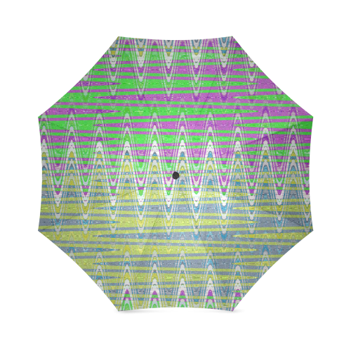 Colorful Waves Foldable Umbrella (Model U01)