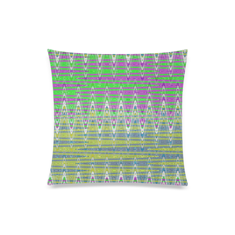 Colorful Waves Custom Zippered Pillow Case 20"x20"(Twin Sides)