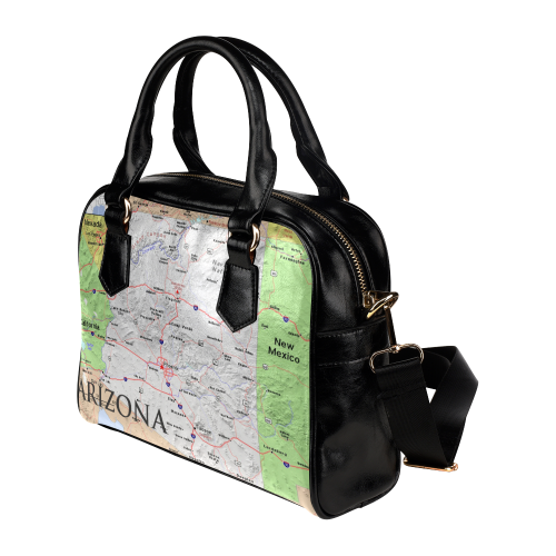 Arizona State Modern Map Shoulder Handbag (Model 1634)