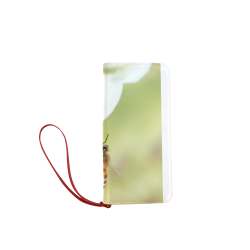 Macro of Bee in Flight Women's Clutch Wallet (Model 1637)