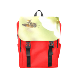 Macro of Bee in Flight Casual Shoulders Backpack (Model 1623)
