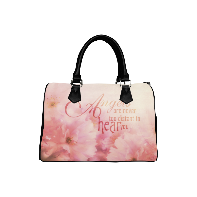 Pink Cherry Blossom for Angels Boston Handbag (Model 1621)