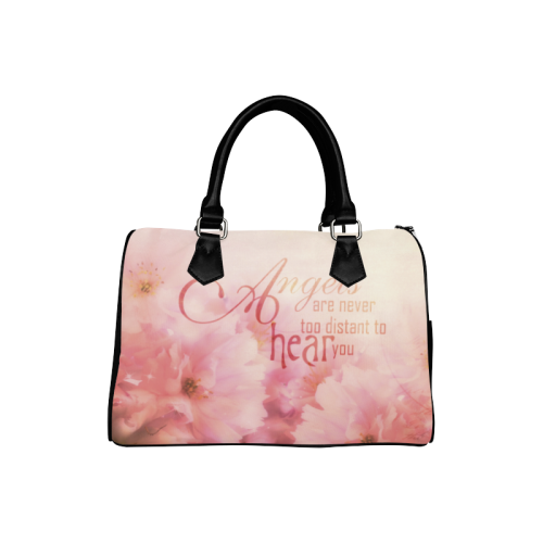 Pink Cherry Blossom for Angels Boston Handbag (Model 1621)