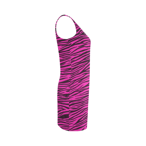 Hot Pink Zebra Stripes Medea Vest Dress (Model D06)