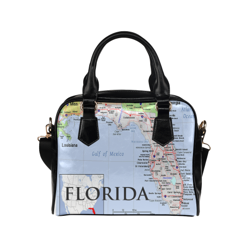 Florida modern Map Shoulder Handbag (Model 1634)