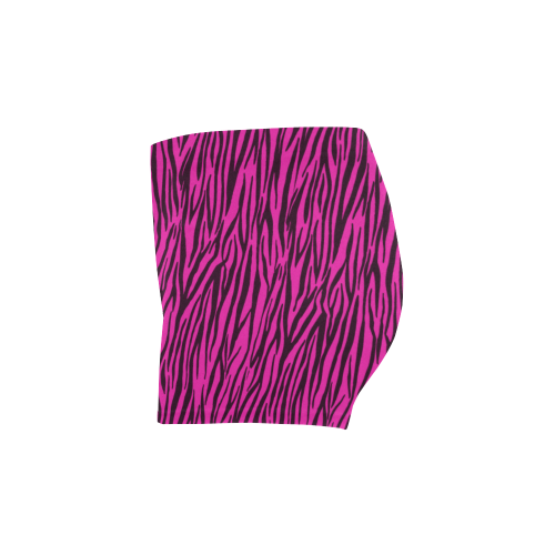 Hot Pink Zebra Stripes Briseis Skinny Shorts (Model L04)