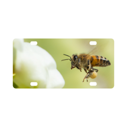 Macro of Bee in Flight Classic License Plate