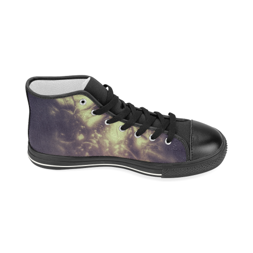 Flower Grey Women's Classic High Top Canvas Shoes (Model 017)