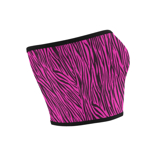 Hot Pink Zebra Stripes Bandeau Top