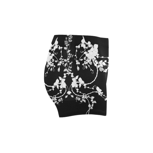 Roses in black and white Briseis Skinny Shorts (Model L04)