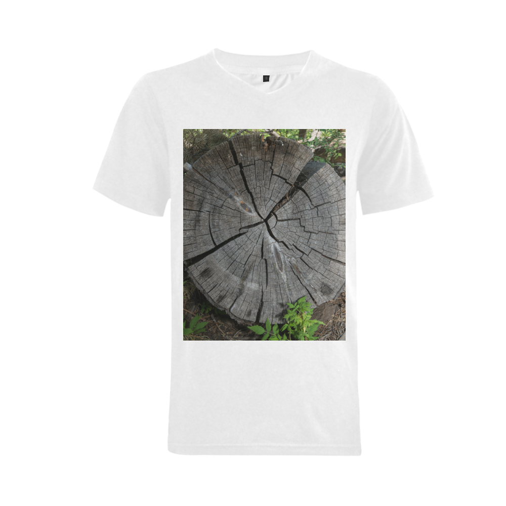 Dried Tree Stump Men's V-Neck T-shirt  Big Size(USA Size) (Model T10)