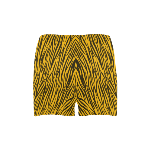 Yellow Zebra Stripes Briseis Skinny Shorts (Model L04)