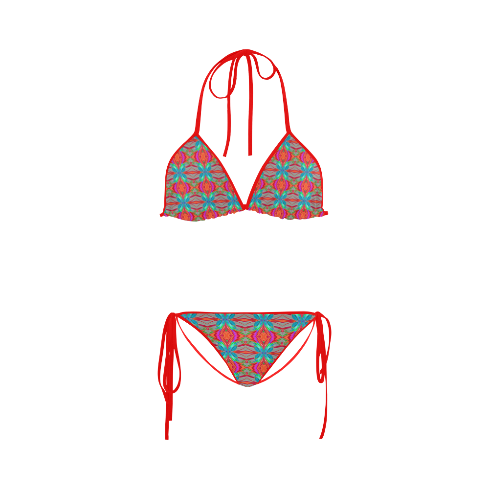 Abstract Colorful Ornament CA Custom Bikini Swimsuit