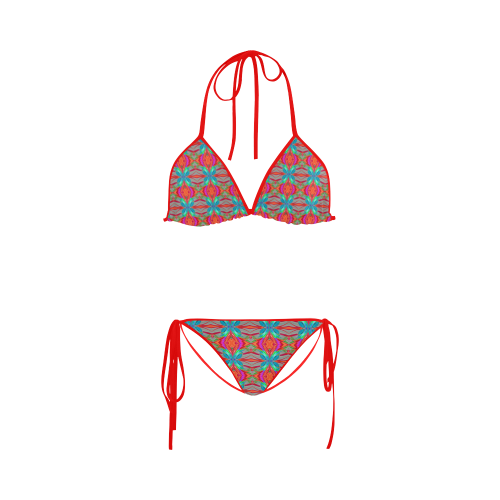 Abstract Colorful Ornament CA Custom Bikini Swimsuit