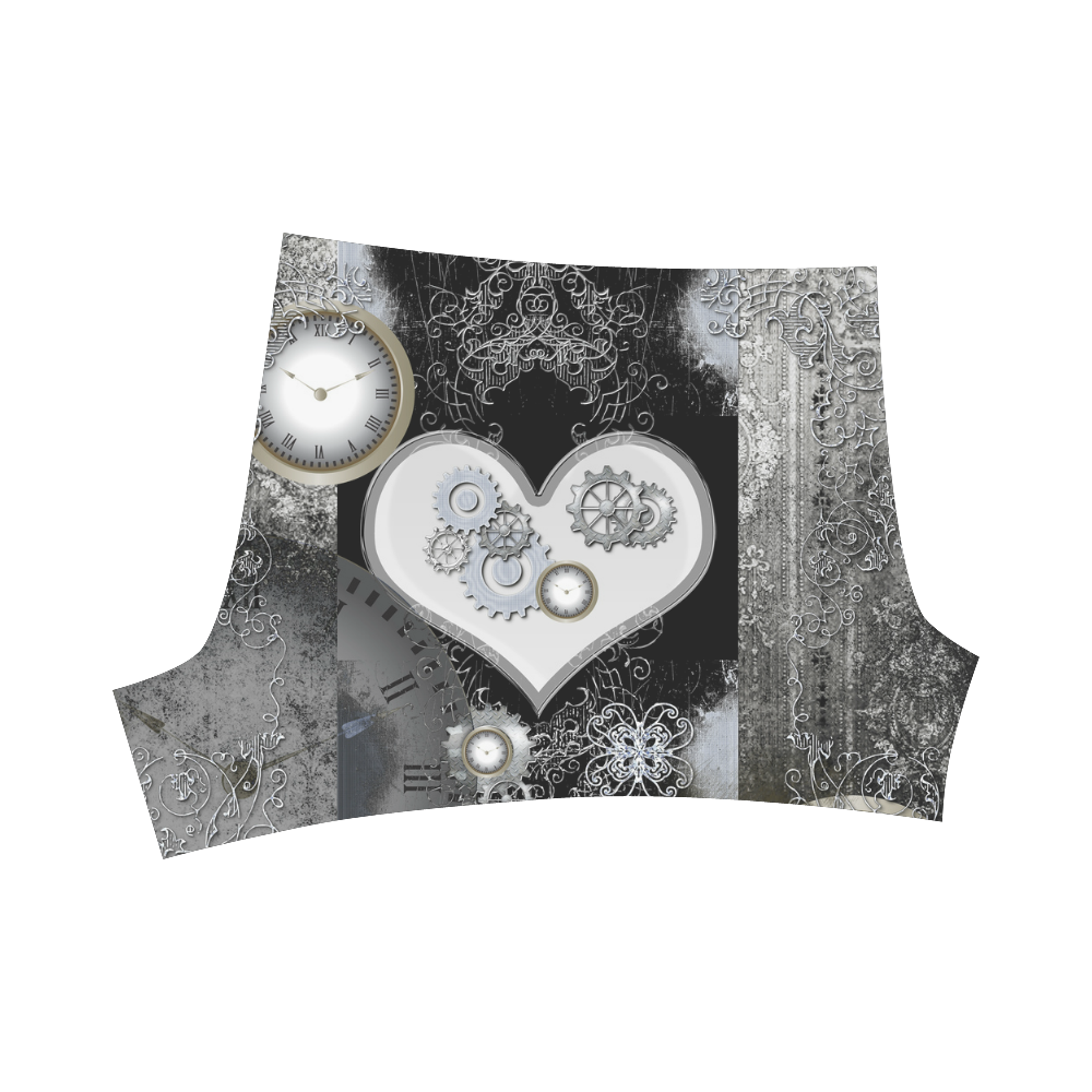 Steampunk, heart, clocks and gears Briseis Skinny Shorts (Model L04)