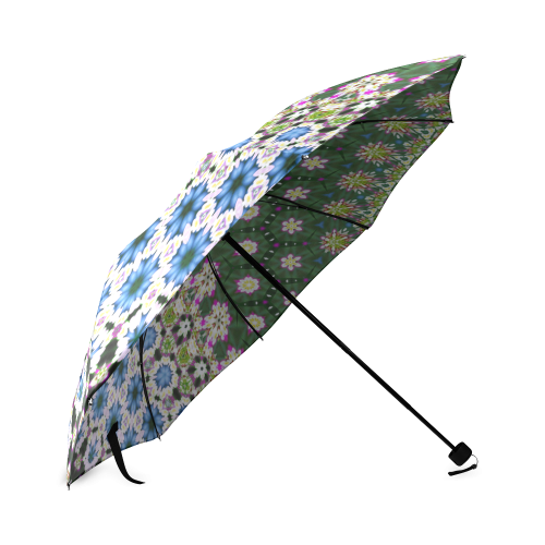Abstract Ethnic Floral Stripe Pattern Countrystyle Foldable Umbrella (Model U01)