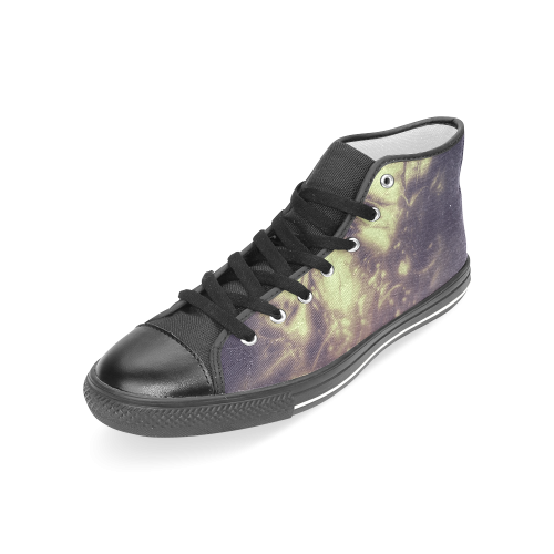 Flower Grey Women's Classic High Top Canvas Shoes (Model 017)