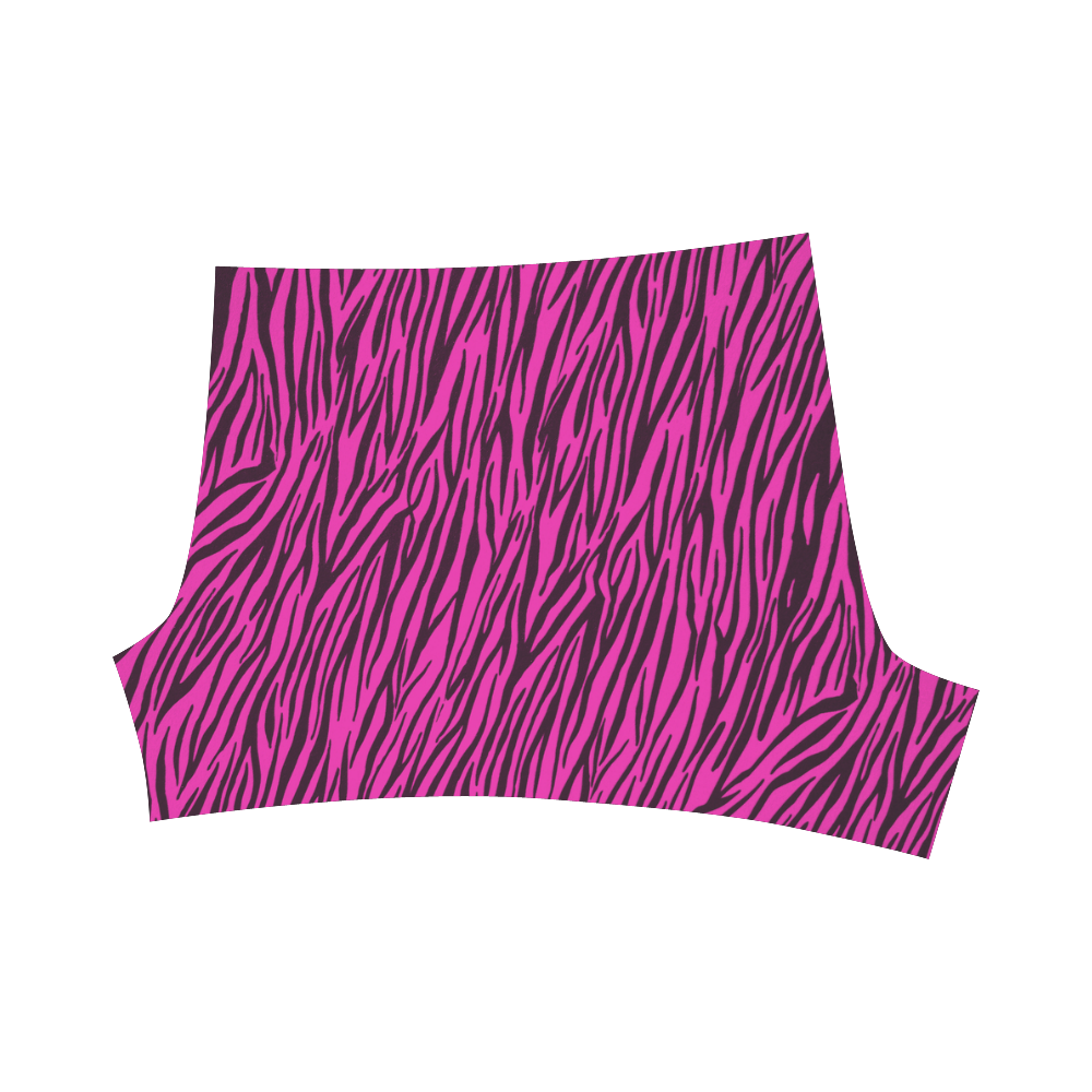 Hot Pink Zebra Stripes Briseis Skinny Shorts (Model L04)