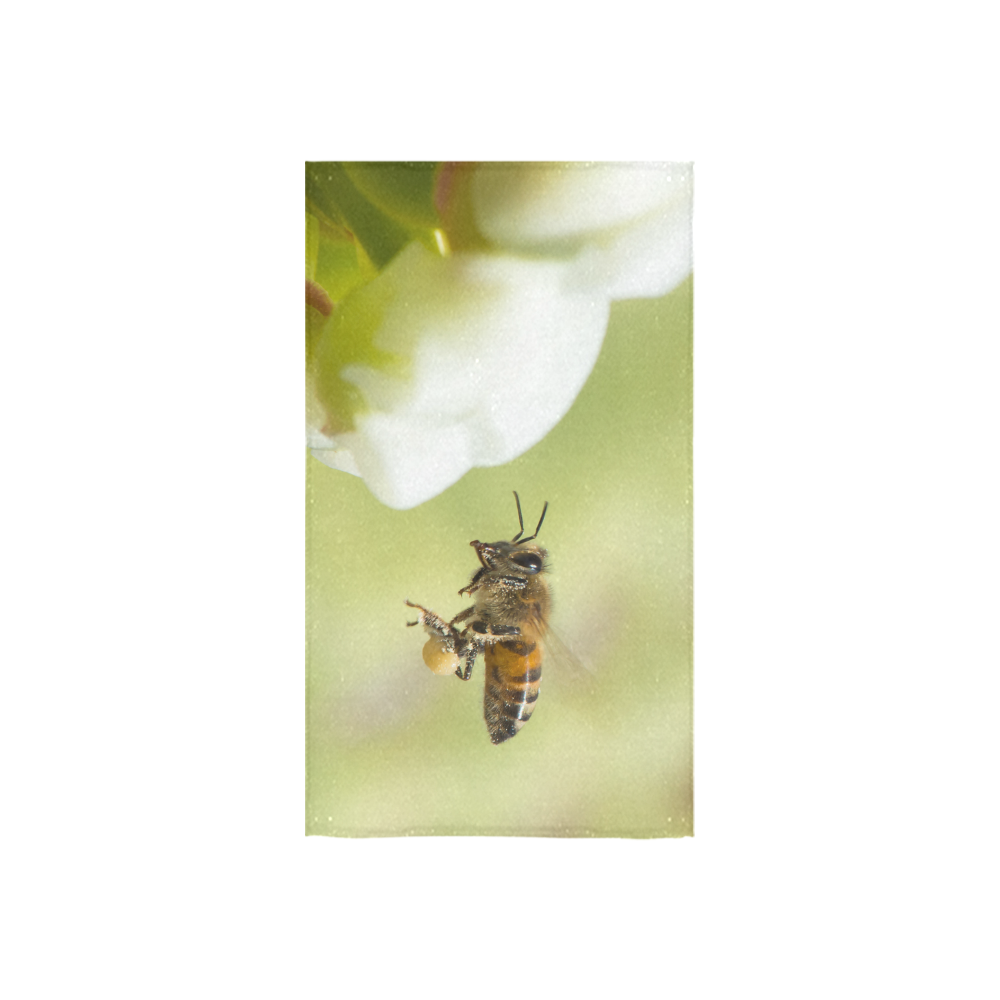 Macro of Bee in Flight Custom Towel 16"x28"