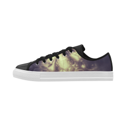 Flower Grey Aquila Microfiber Leather Women's Shoes (Model 028)