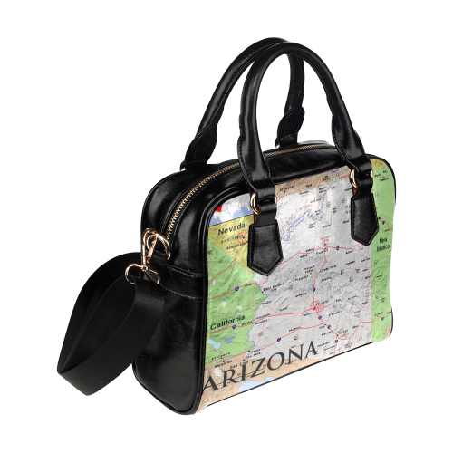 Arizona State Modern Map Shoulder Handbag (Model 1634)