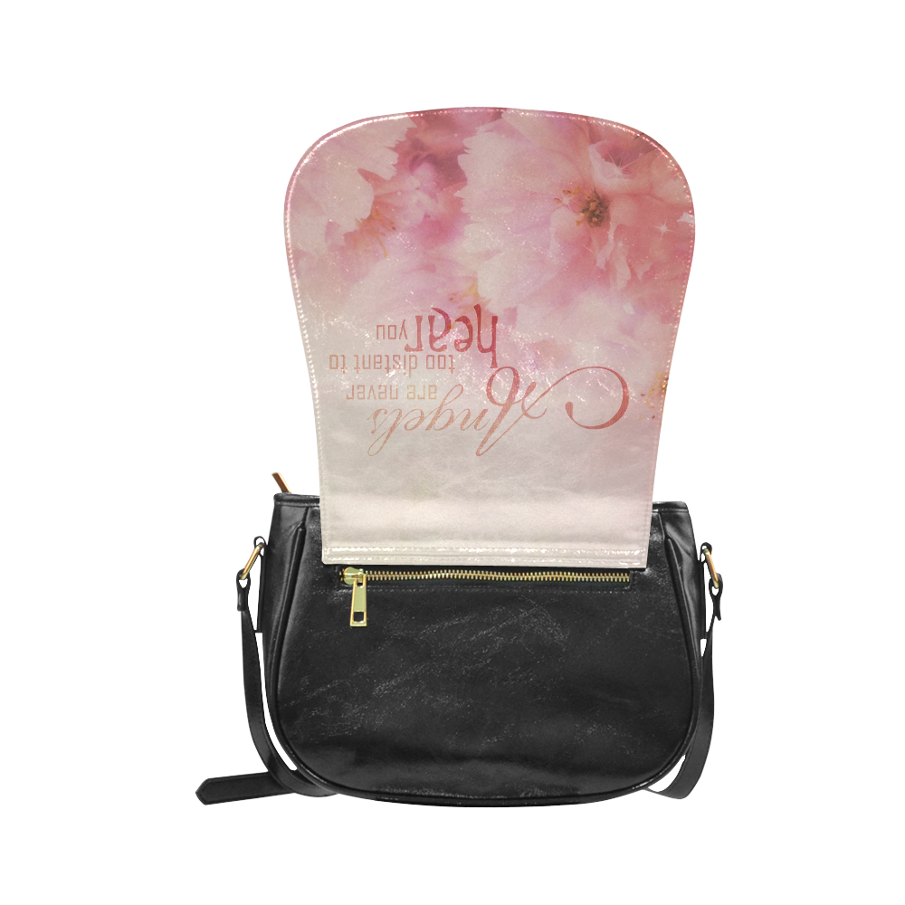 Pink Cherry Blossom for Angels Classic Saddle Bag/Large (Model 1648)