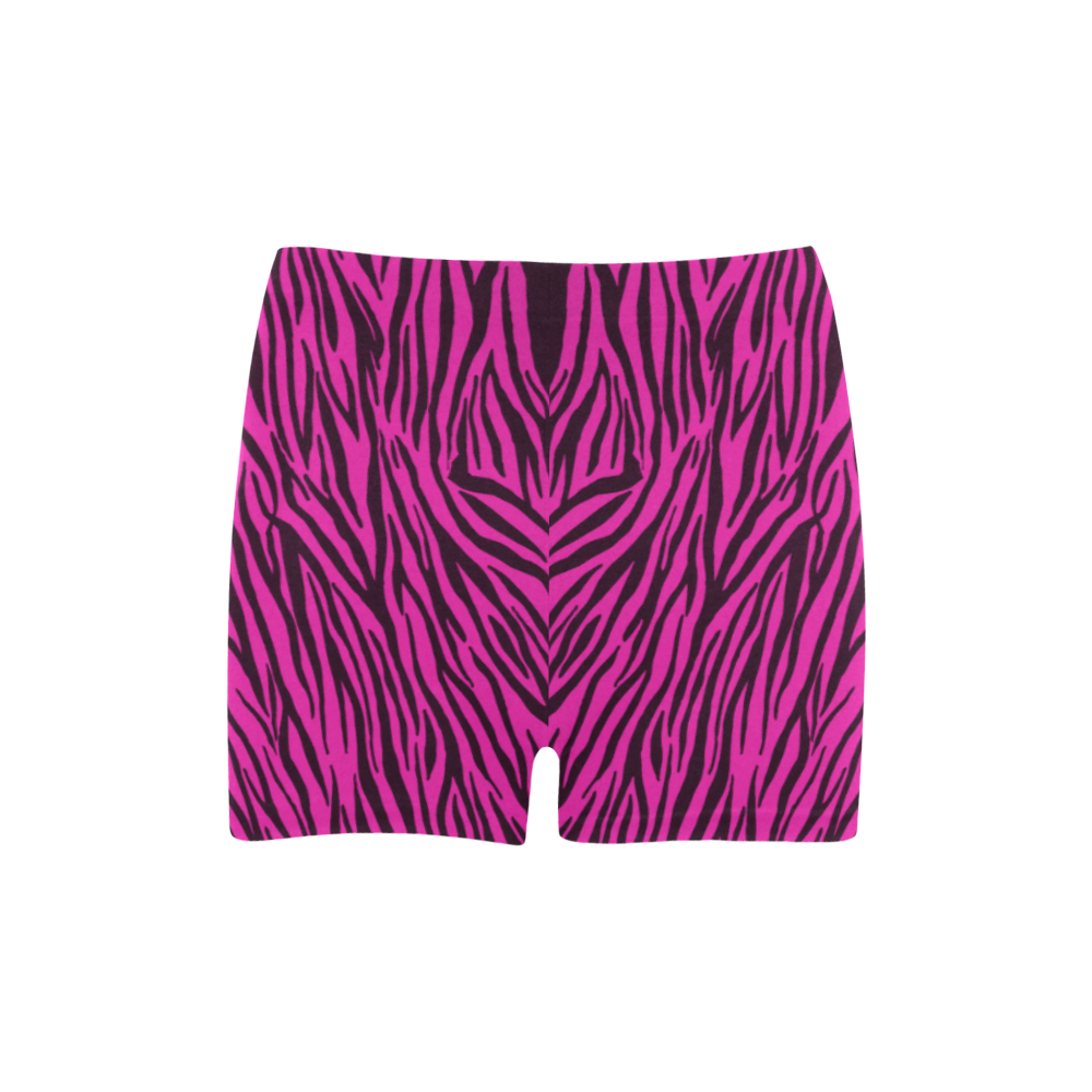 Hot Pink Zebra Stripes Briseis Skinny Shorts (Model L04)