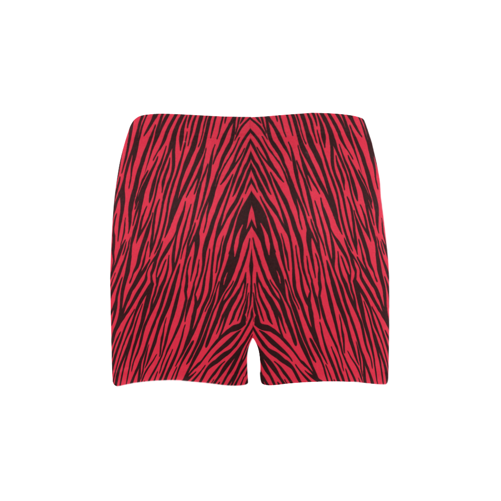 Red Zebra Stripes Briseis Skinny Shorts (Model L04)
