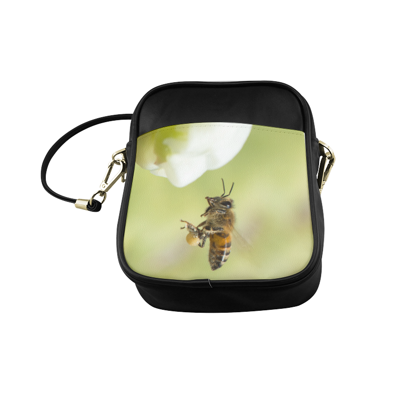 Macro of Bee in Flight Sling Bag (Model 1627)
