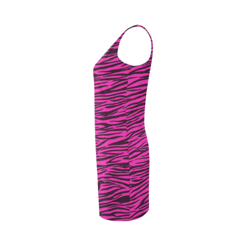 Hot Pink Zebra Stripes Medea Vest Dress (Model D06)