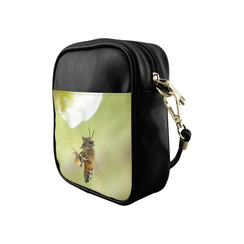 Macro of Bee in Flight Sling Bag (Model 1627)