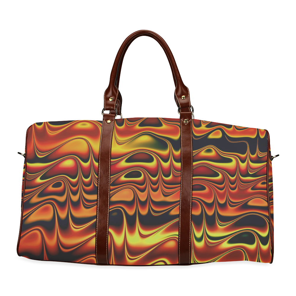 Firery Stripes Waterproof Travel Bag/Large (Model 1639)