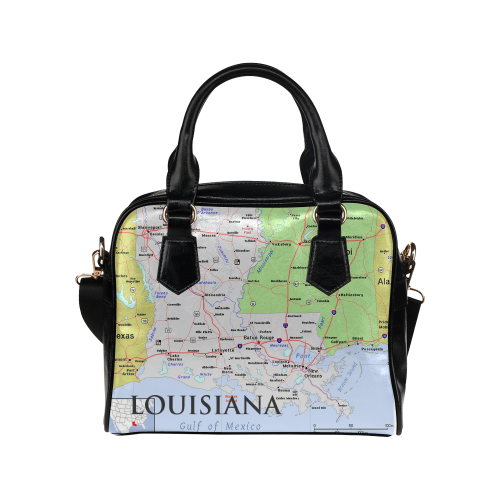 Louisiana Cities And State Shoulder Handbag (Model 1634)