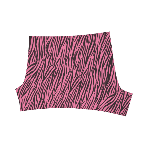 Pale Pink Zebra Stripes Briseis Skinny Shorts (Model L04)