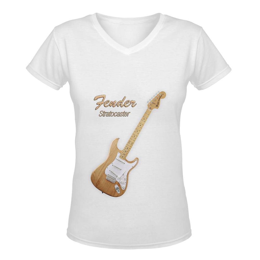 American Fender Stratocaster Women's Deep V-neck T-shirt (Model T19)