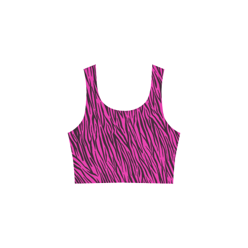 Hot Pink Zebra Stripes Atalanta Sundress (Model D04)