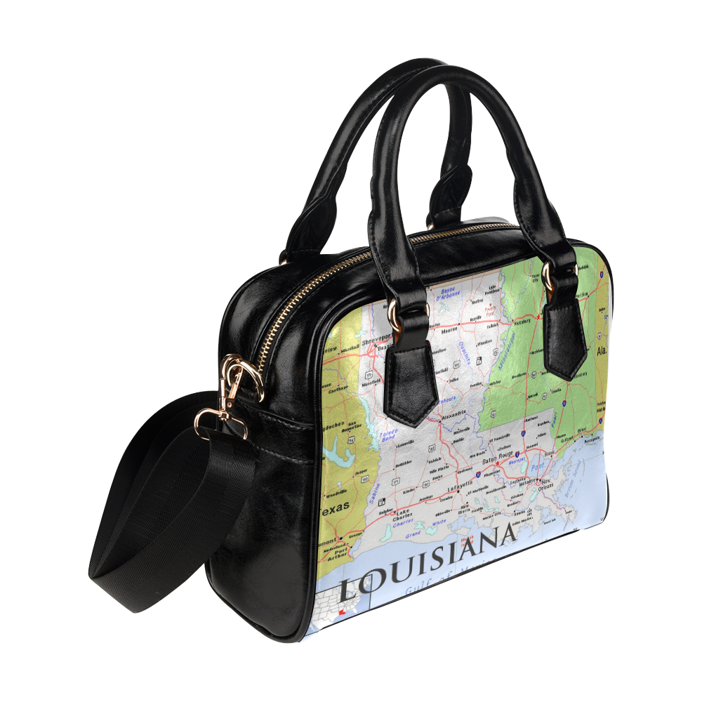 Louisiana Cities And State Shoulder Handbag (Model 1634)