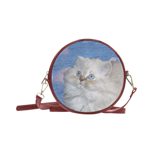 Cat and Water Round Sling Bag (Model 1647)