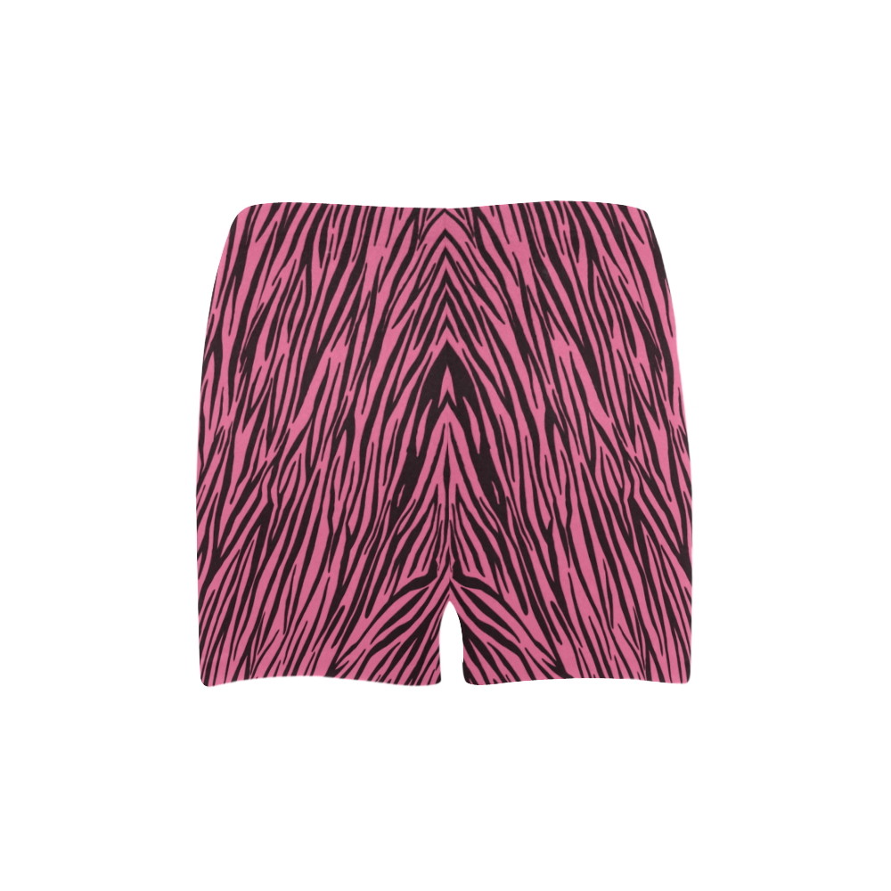 Pale Pink Zebra Stripes Briseis Skinny Shorts (Model L04)