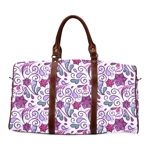 Floral Flourish Waterproof Travel Bag/Large (Model 1639)
