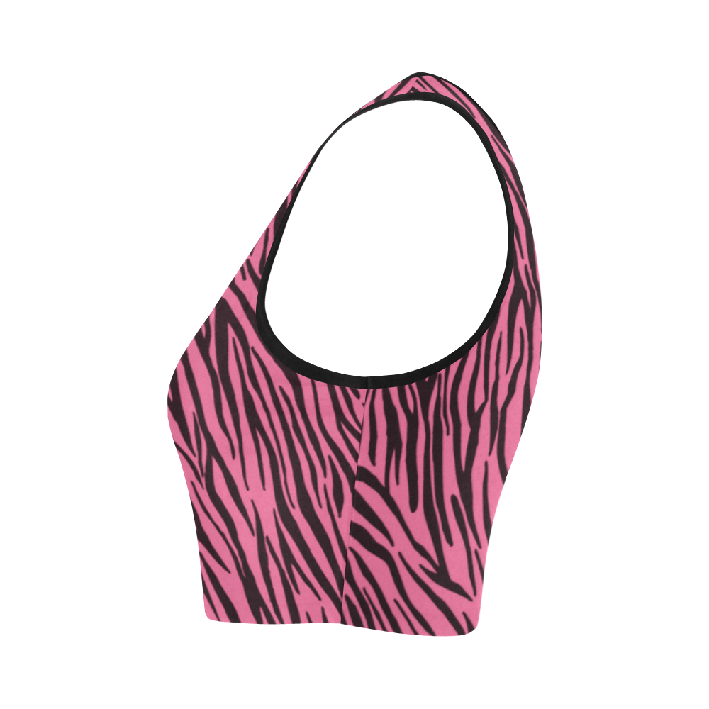 Pink and Black Zebra Crop Top