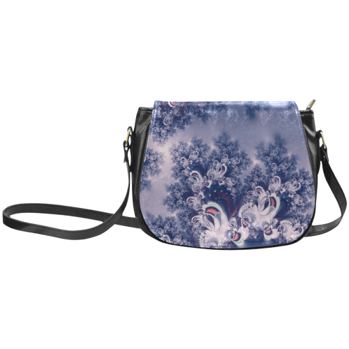 Purple Frost Fractal Classic Saddle Bag/Large (Model 1648)