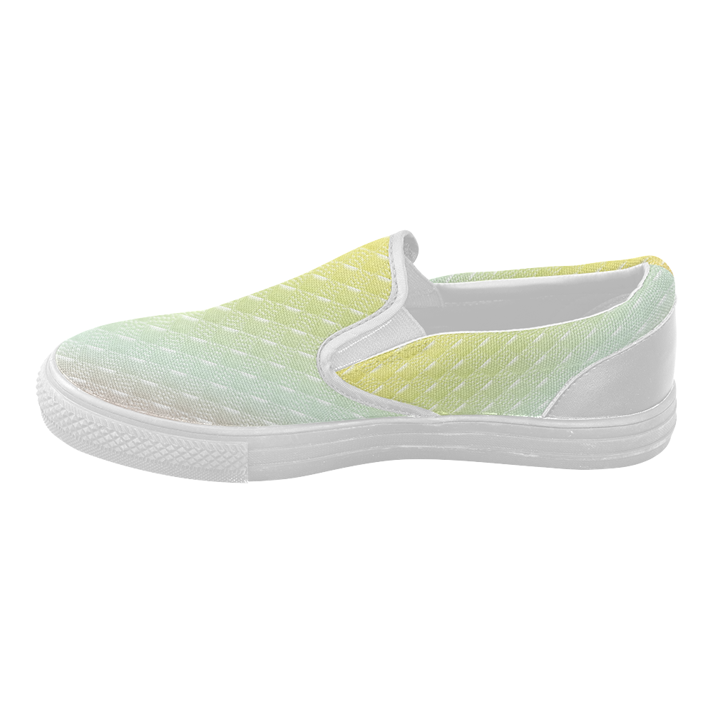 Soft Rainbow Square Women's Slip-on Canvas Shoes (Model 019)